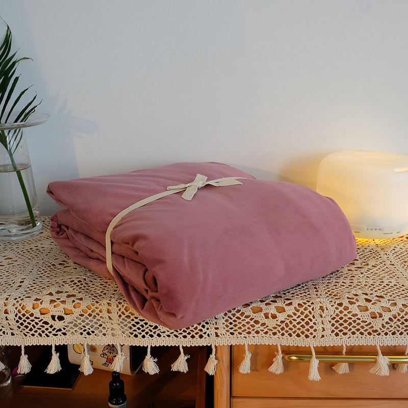 Solid Color Bed Sheet Set Polyester Soft & Smooth Bed Sheet Set