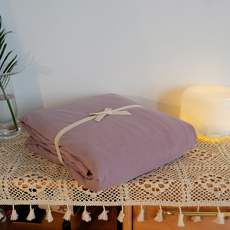 Solid Color Bed Sheet Set Polyester Soft & Smooth Bed Sheet Set