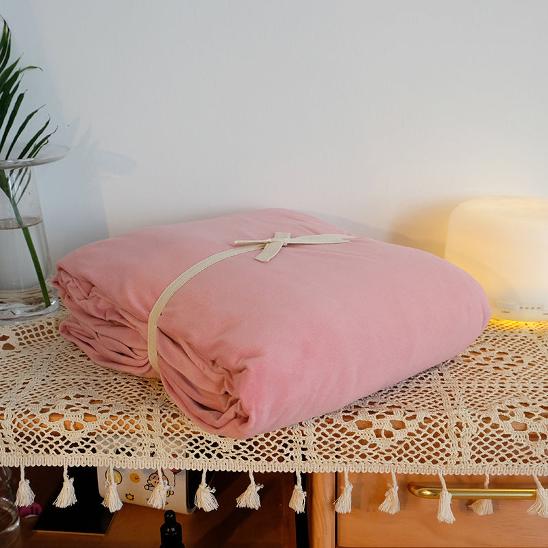 Solid Color Bed Sheet Set Polyester Soft & Smooth Bed Sheet Set