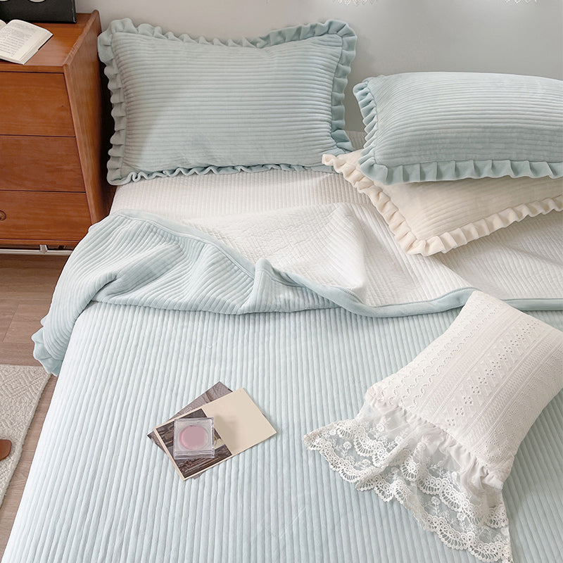 Solid Color Bed Sheet Set Polyester Breathable Bed Sheet Set