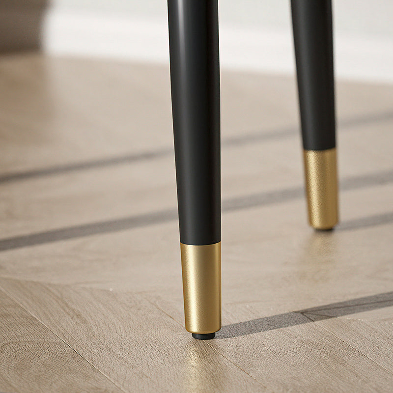 Glam Ottoman Velvet Upholstered Solid Color Square Ottoman with Metal Legs