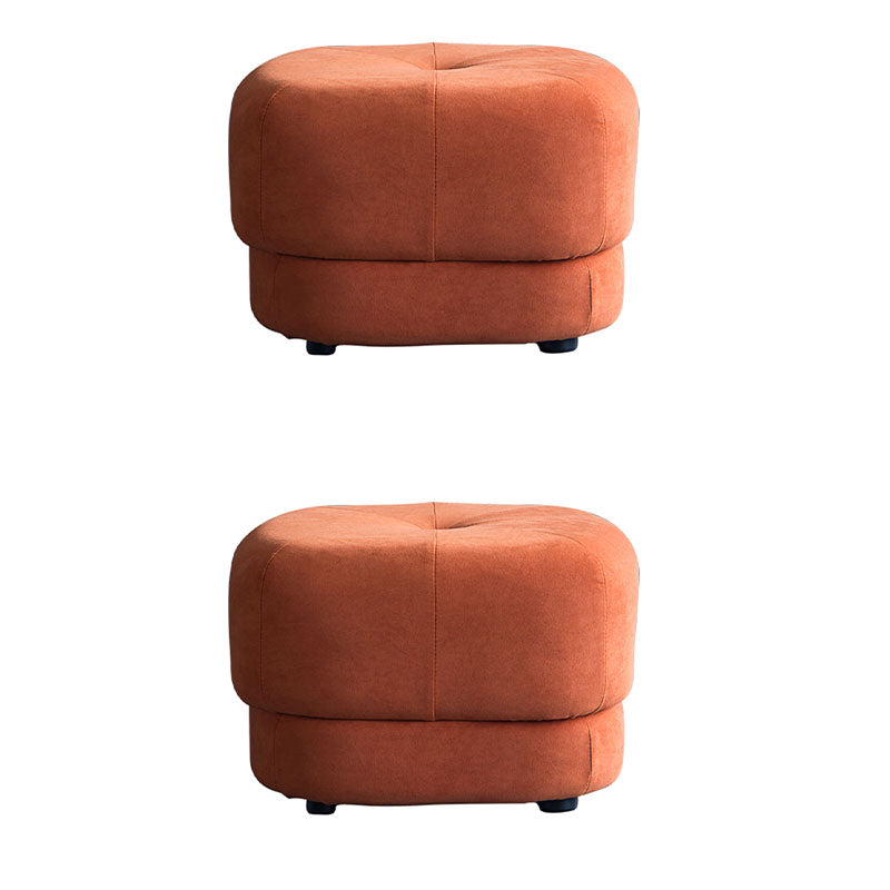 Modern Ottoman Velvet Upholstered Fade Resistant Solid Color Square Ottoman