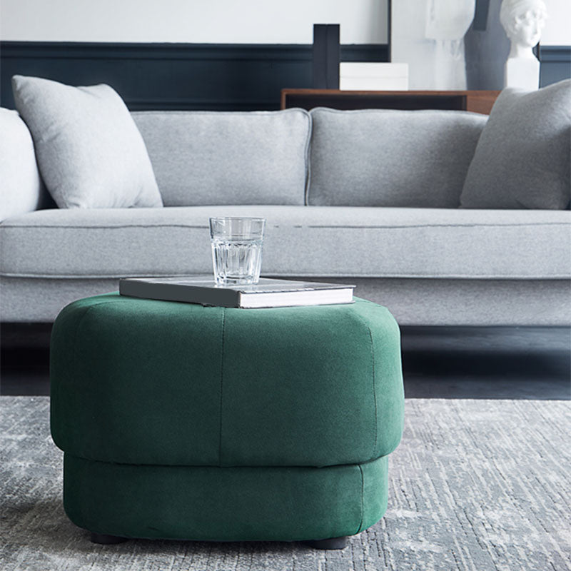 Modern Ottoman Velvet Upholstered Fade Resistant Solid Color Square Ottoman