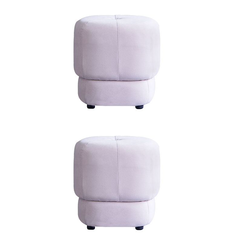 Modern Ottoman Velvet Upholstered Fade Resistant Solid Color Square Ottoman