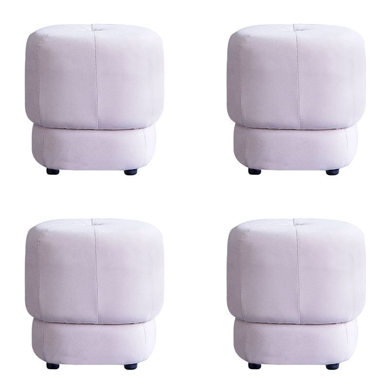 Modern Ottoman Velvet Upholstered Fade Resistant Solid Color Square Ottoman