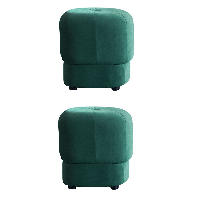 Modern Ottoman Velvet Upholstered Fade Resistant Solid Color Square Ottoman