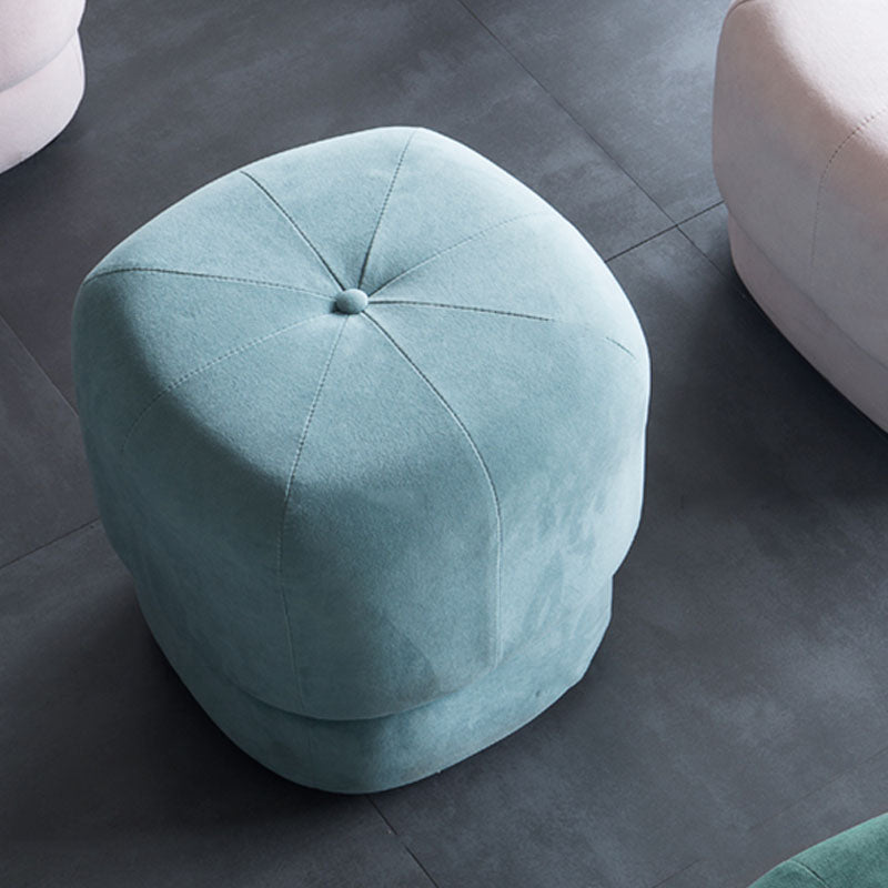 Modern Ottoman Velvet Upholstered Fade Resistant Solid Color Square Ottoman