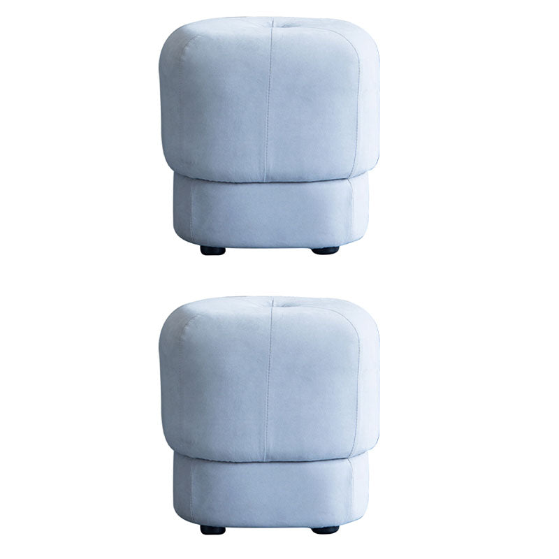 Modern Ottoman Velvet Upholstered Fade Resistant Solid Color Square Ottoman