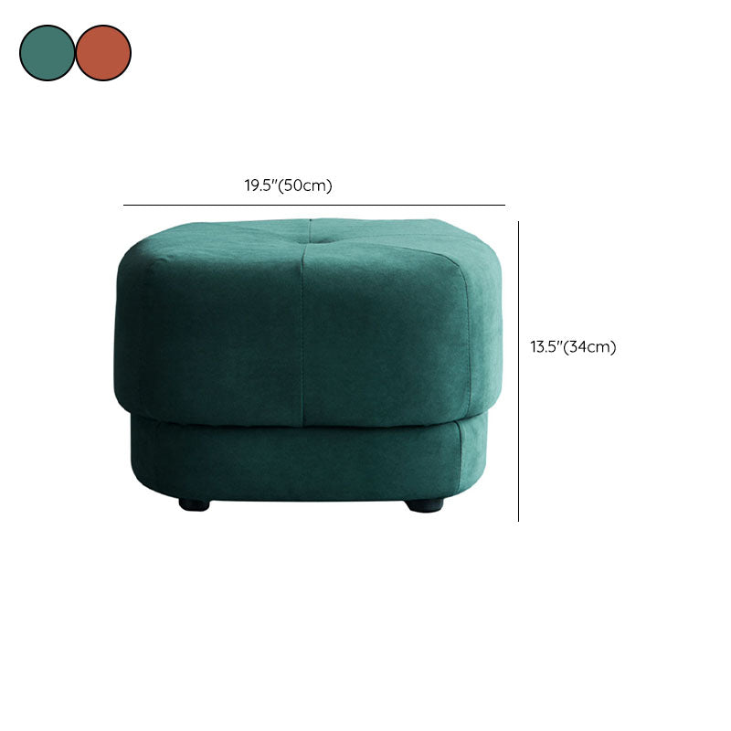 Modern Ottoman Velvet Upholstered Fade Resistant Solid Color Square Ottoman