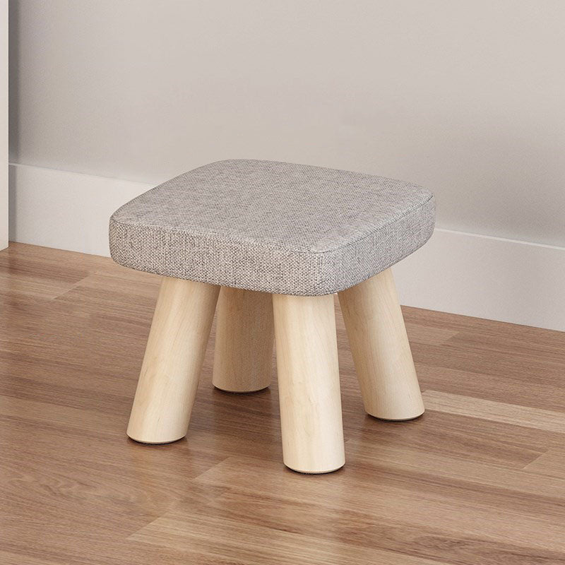 Modern Ottoman Cotton Fade Resistant Detachable Seat Cover Solid Color Square Ottoman