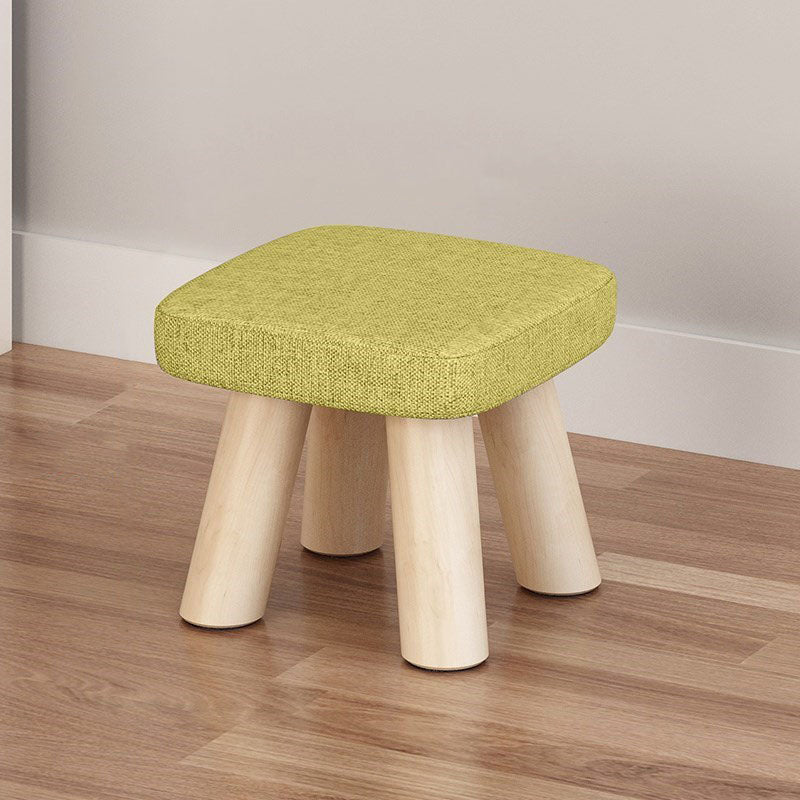 Modern Ottoman Cotton Fade Resistant Detachable Seat Cover Solid Color Square Ottoman