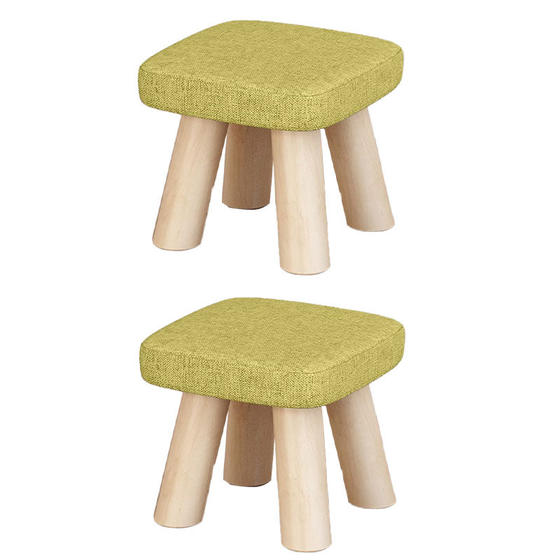 Modern Ottoman Cotton Fade Resistant Detachable Seat Cover Solid Color Square Ottoman