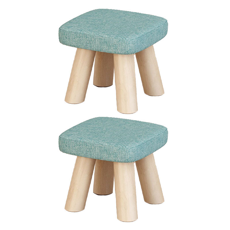 Modern Ottoman Cotton Fade Resistant Detachable Seat Cover Solid Color Square Ottoman