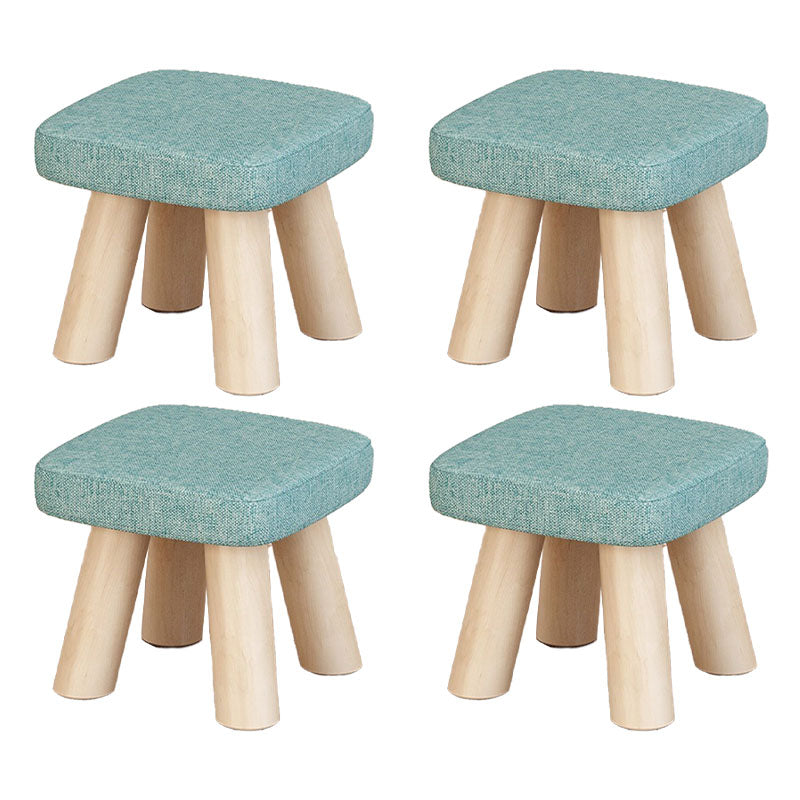 Modern Ottoman Cotton Fade Resistant Detachable Seat Cover Solid Color Square Ottoman