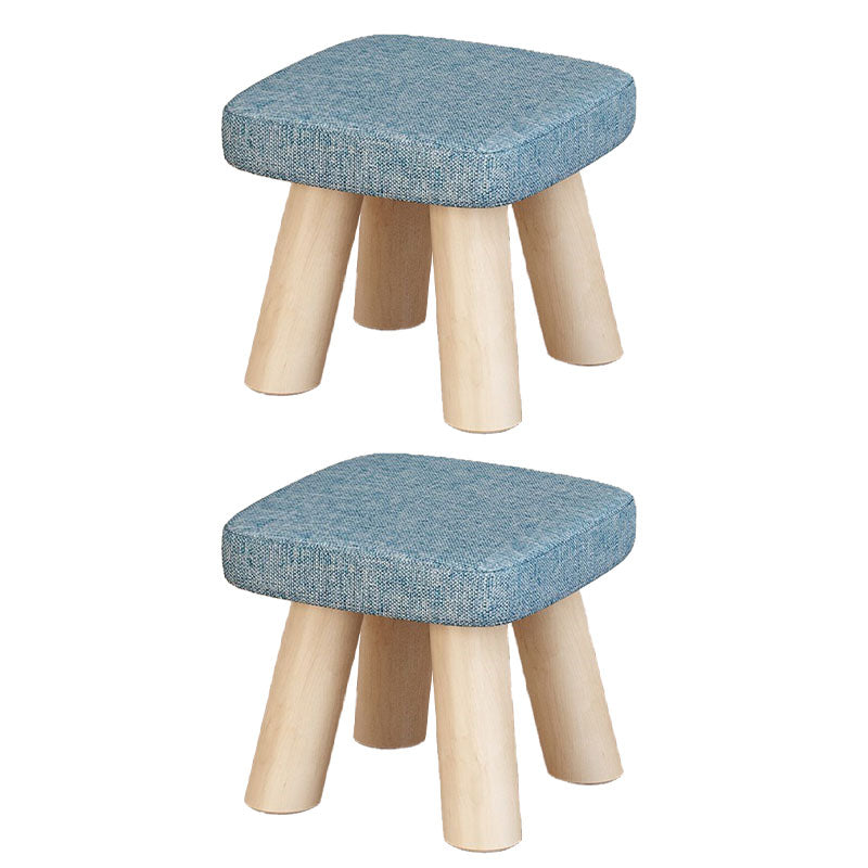 Modern Ottoman Cotton Fade Resistant Detachable Seat Cover Solid Color Square Ottoman