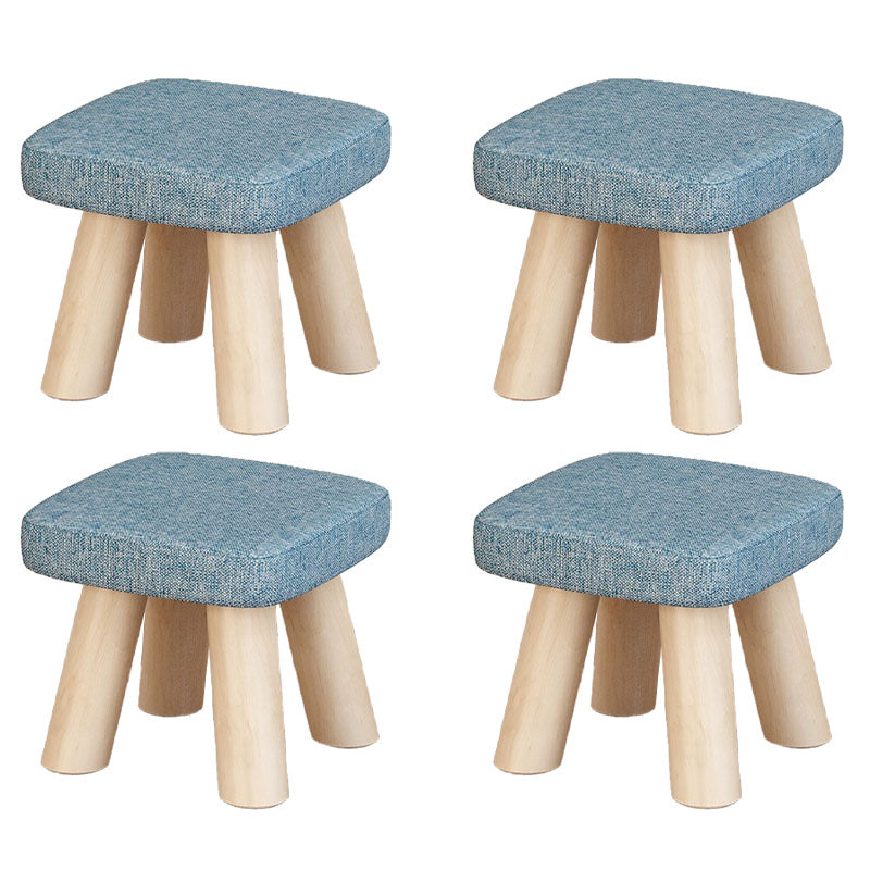 Modern Ottoman Cotton Fade Resistant Detachable Seat Cover Solid Color Square Ottoman