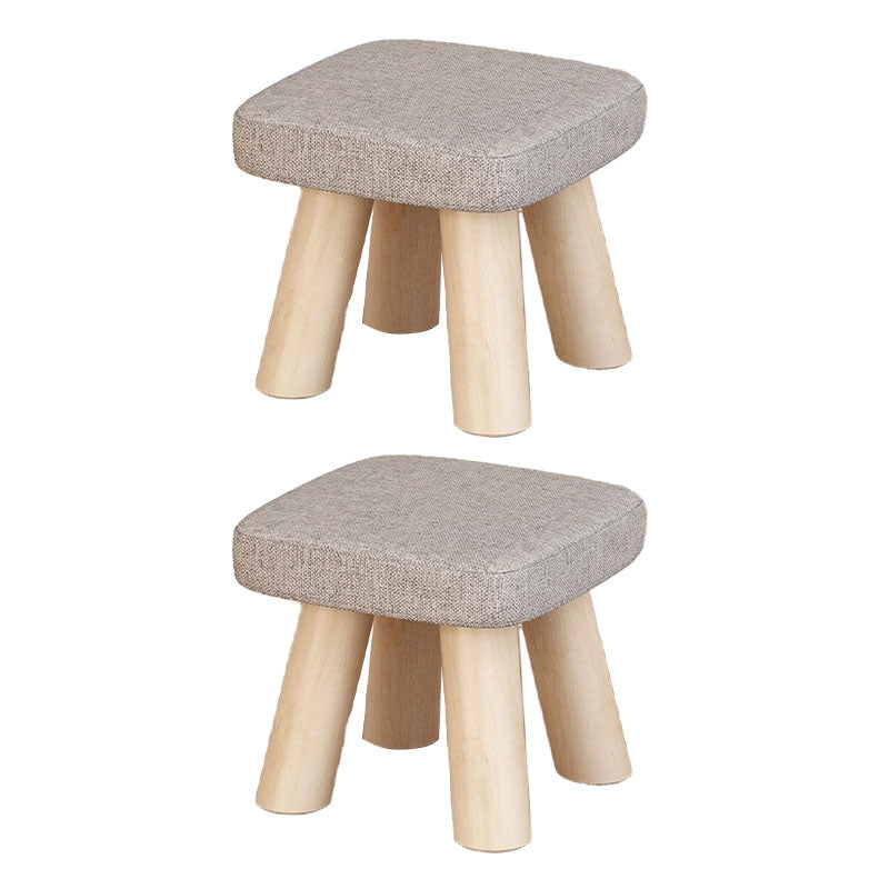 Modern Ottoman Cotton Fade Resistant Detachable Seat Cover Solid Color Square Ottoman