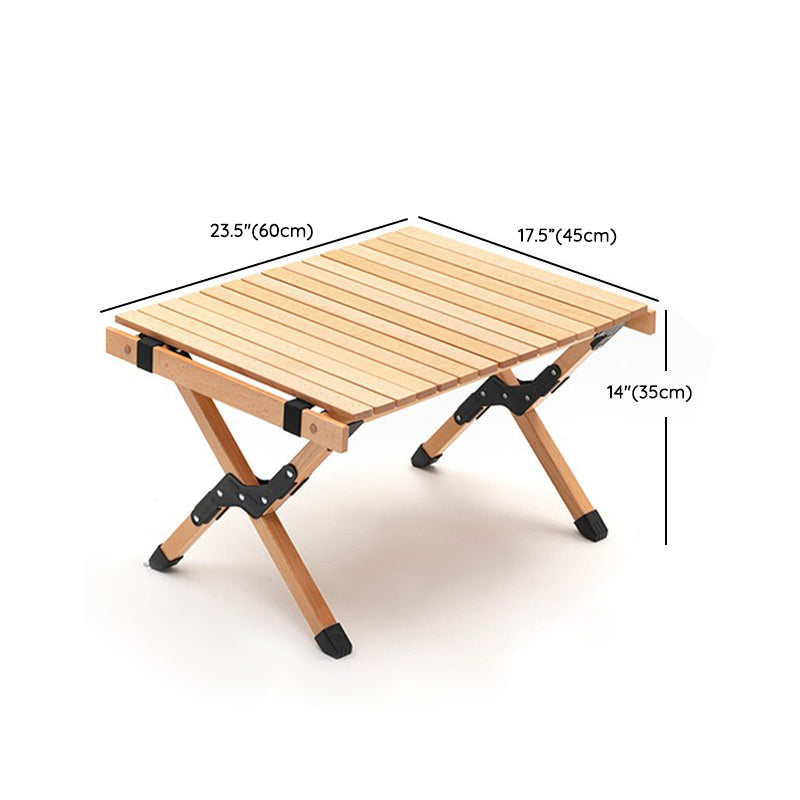 Industrial Beech Wood Folding Table Outdoor Solid Wood Camping Table