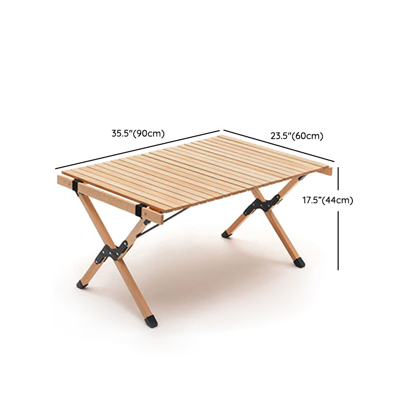 Industrial Beech Wood Folding Table Outdoor Solid Wood Camping Table