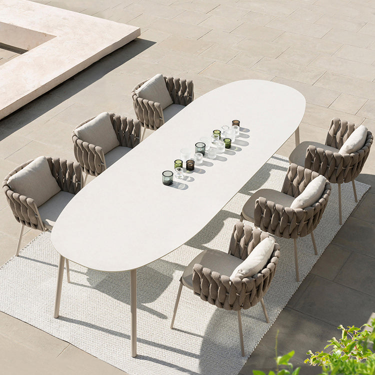 Contemporary Aluminum Coffee Table Metal Frame Outdoor Dining Table