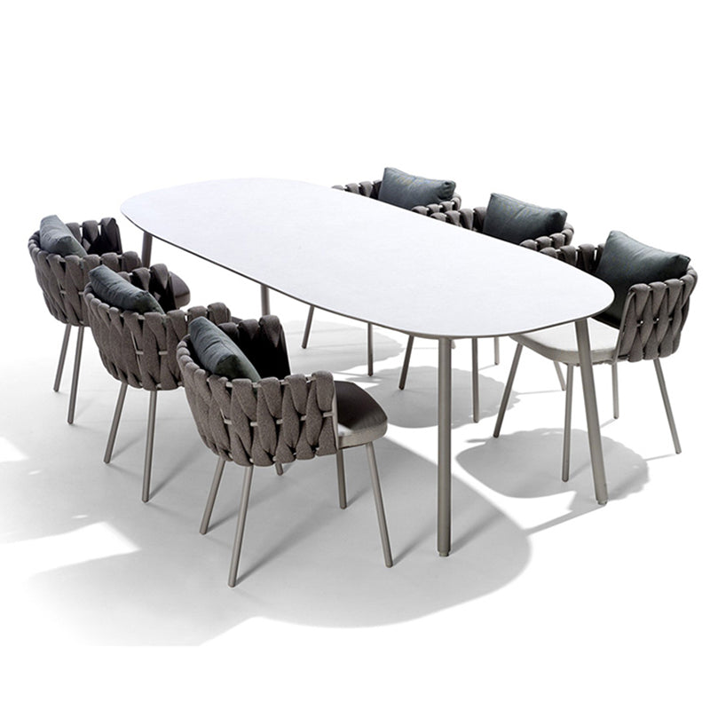 Contemporary Aluminum Coffee Table Metal Frame Outdoor Dining Table
