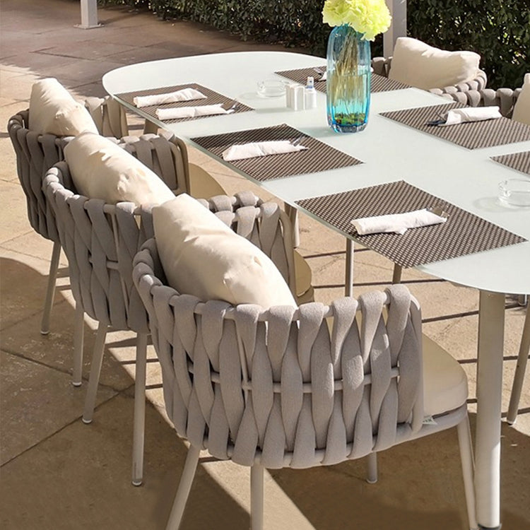 Contemporary Aluminum Coffee Table Metal Frame Outdoor Dining Table