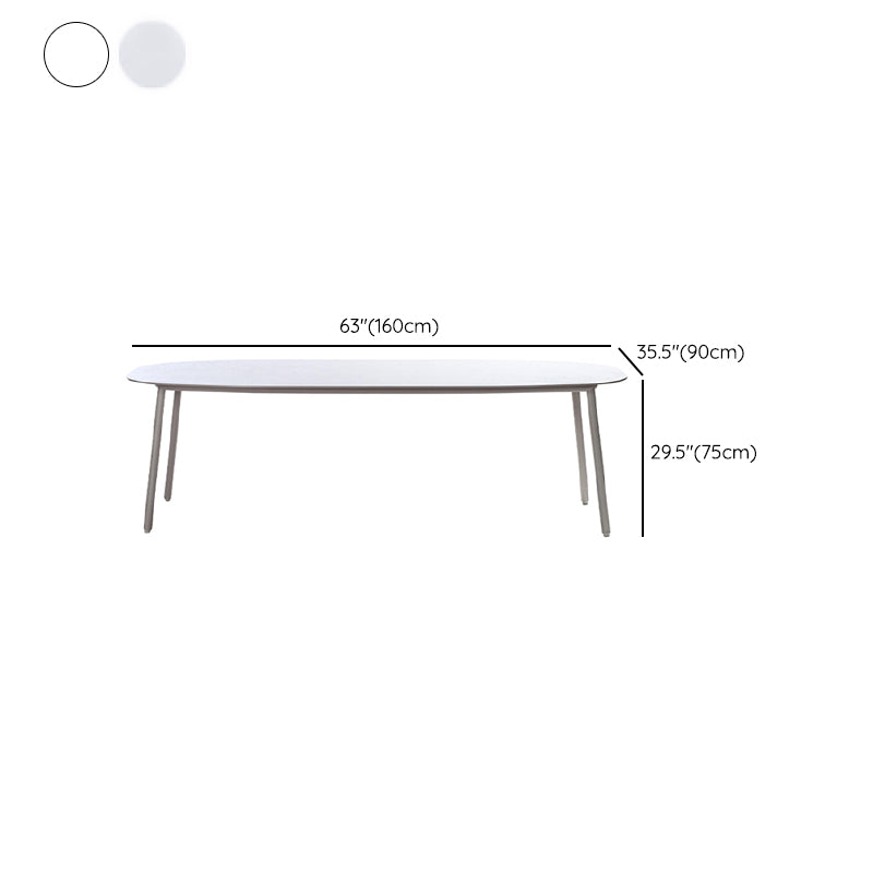 Contemporary Aluminum Coffee Table Metal Frame Outdoor Dining Table
