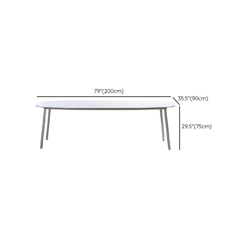 Contemporary Aluminum Coffee Table Metal Frame Outdoor Dining Table
