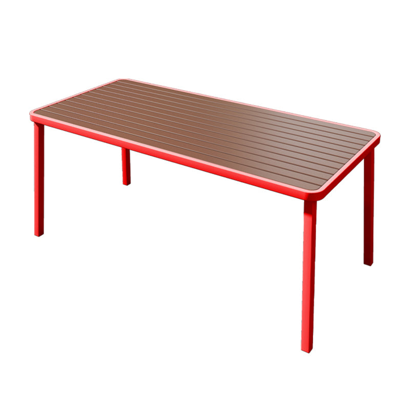 Outdoor Contemporary Coffee Table Metal Frame Rectangle Dining Table
