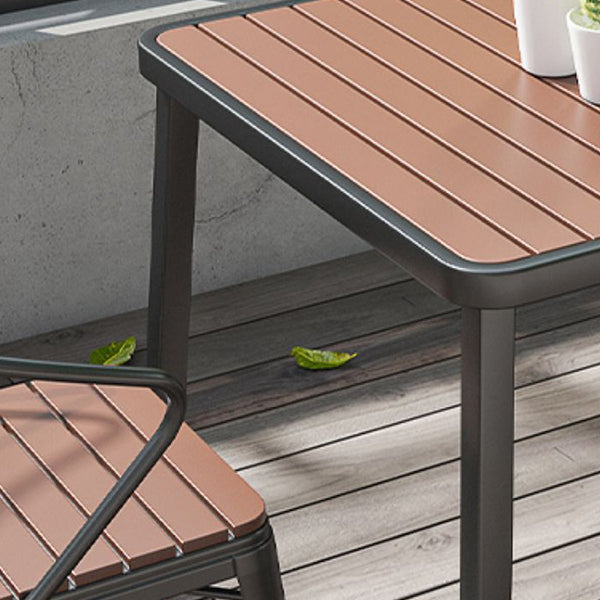 Outdoor Contemporary Coffee Table Metal Frame Rectangle Dining Table