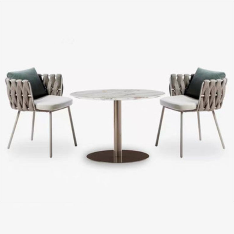 1/2/3/7 Pieces Bistro Table Set Stone and Metal Patio Dining Sets