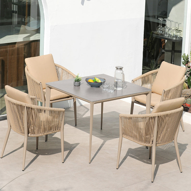 Boho Metal Dining Table Set 1/3/5/7 Pieces Patio Dining Table Set