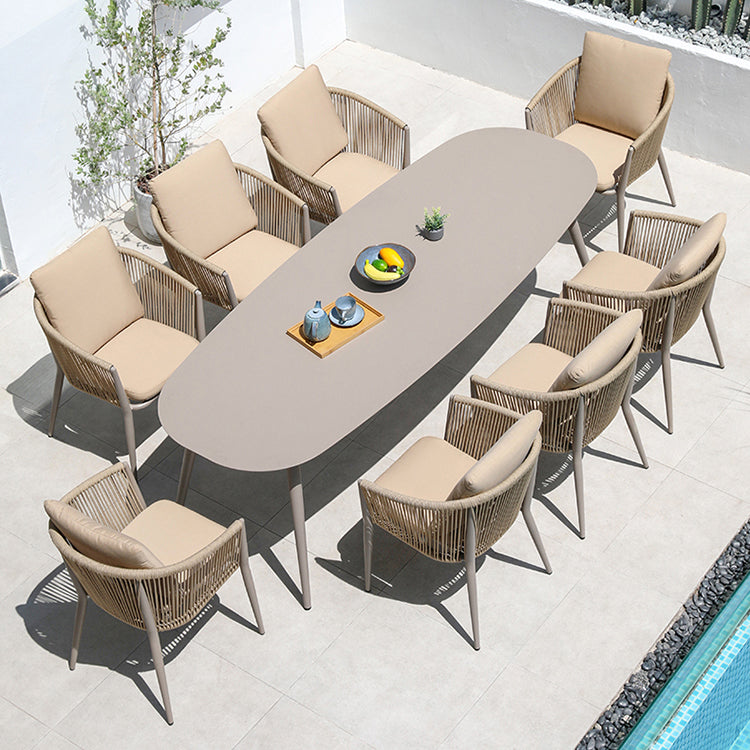 Boho Metal Dining Table Set 1/3/5/7 Pieces Patio Dining Table Set