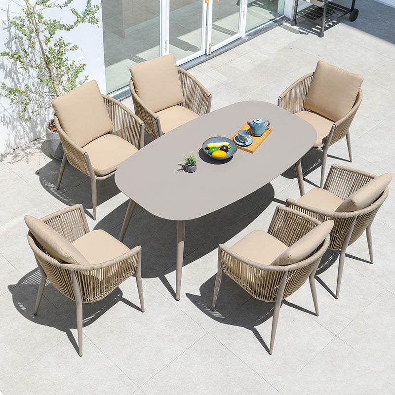 Boho Metal Dining Table Set 1/3/5/7 Pieces Patio Dining Table Set