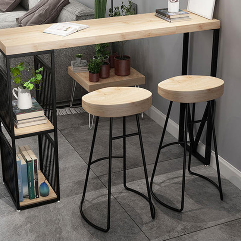 Modern Bar Table Set 1/2/3 Pieces Solid Wood Rectangle Bistro Set for Indoor