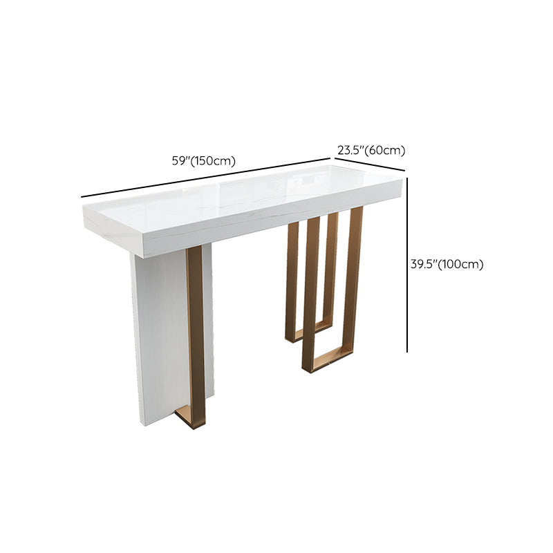 Contemporary Style Rectangle Pub Set 1/5 Pieces Faux Marble Pub Dining Set