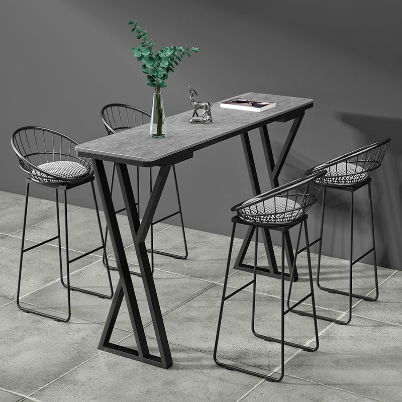 Low Back Upholstered Dining Stool Armless Bar Stool with Metal Base