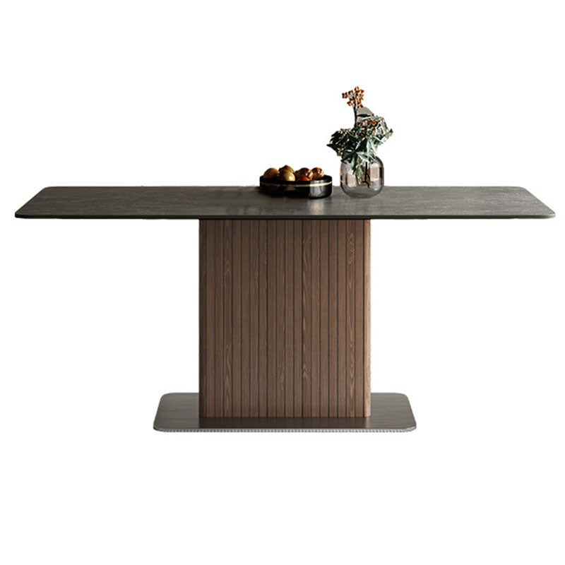 Industrial Kitchen Dinner Table Rectangle Pedestal Dining Table