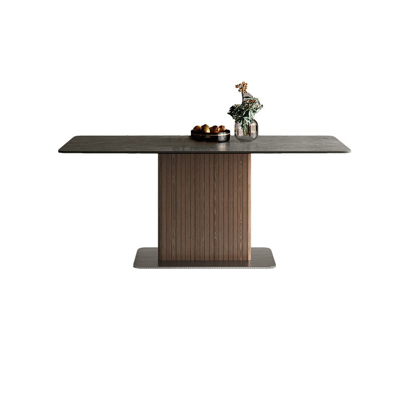 Industrial Kitchen Dinner Table Rectangle Pedestal Dining Table