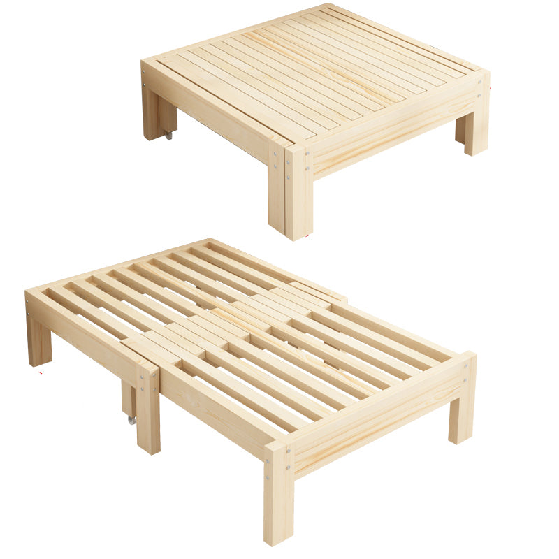 Scandinavian Styled Natural Platform Bed Solid Wood Kid Bed