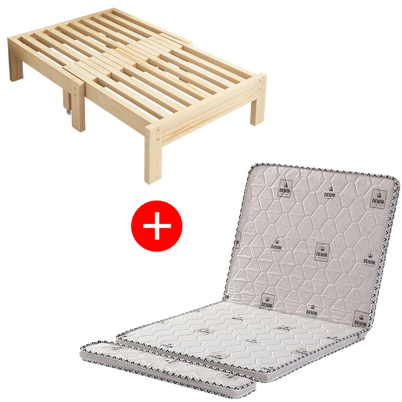 Scandinavian Styled Natural Platform Bed Solid Wood Kid Bed