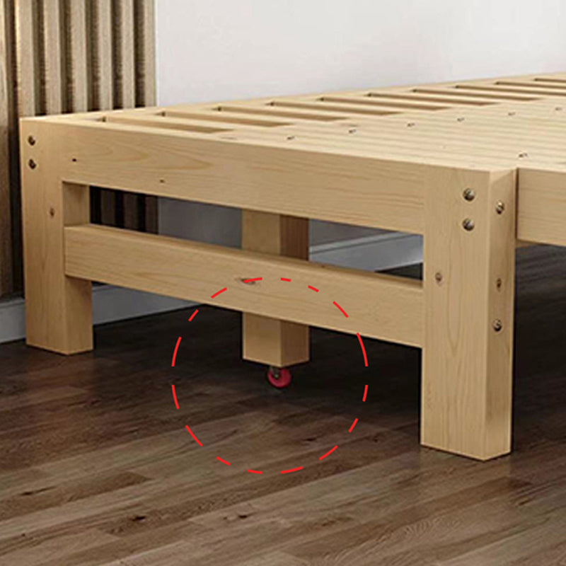 Scandinavian Styled Natural Platform Bed Solid Wood Kid Bed