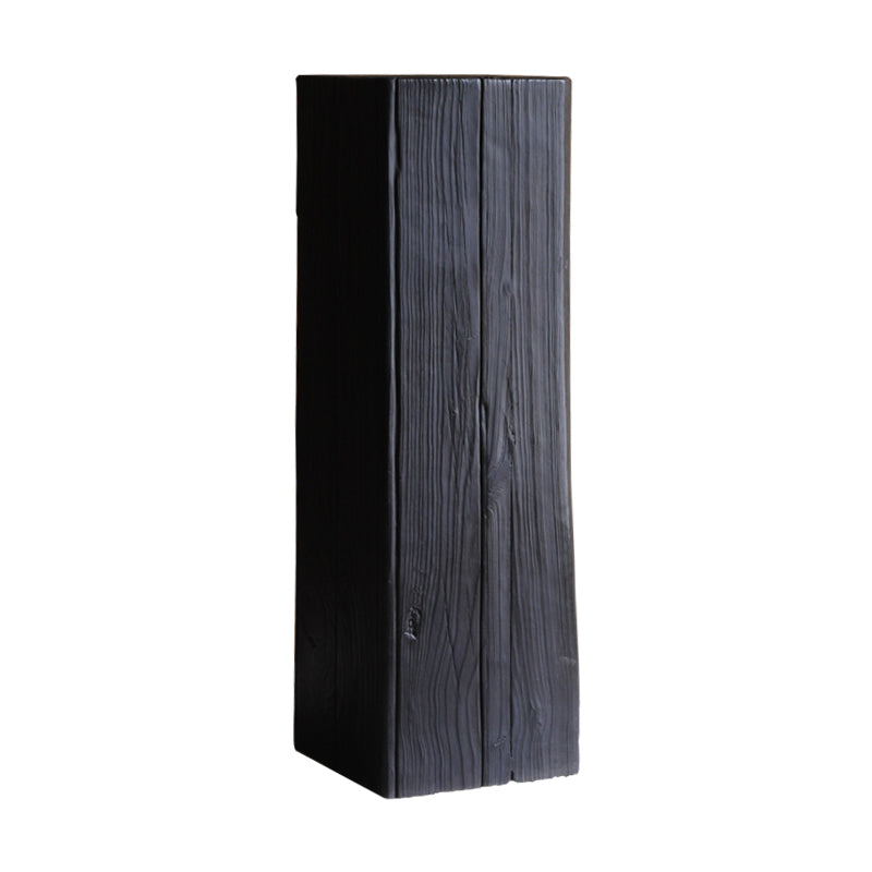 Rustic Sofa Accent Side Table Distressed Square Natural Pedestal Solid Wood Corner Table