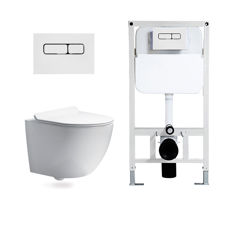 Modern Ceramic White Flush Toilet Wall Hung Urine Toilet with Seat for Bathroom