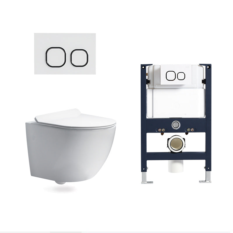 Modern Ceramic White Flush Toilet Wall Hung Urine Toilet with Seat for Bathroom