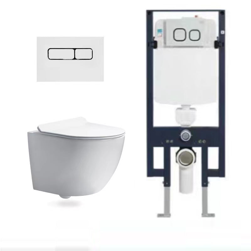 Modern Ceramic White Flush Toilet Wall Hung Urine Toilet with Seat for Bathroom