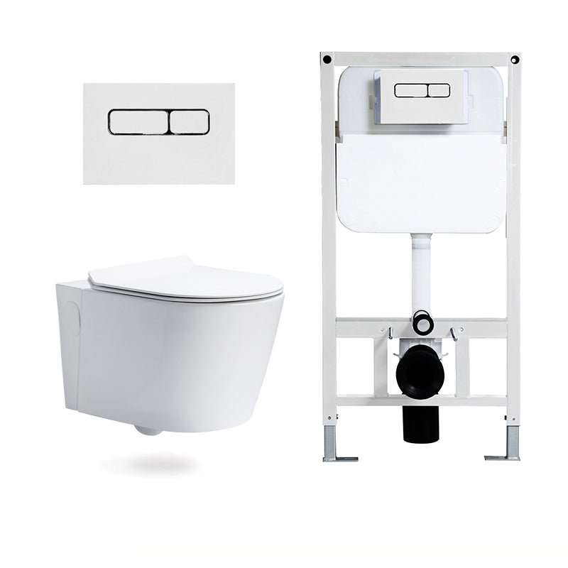 Modern Ceramic White Flush Toilet Wall Hung Urine Toilet with Seat for Bathroom
