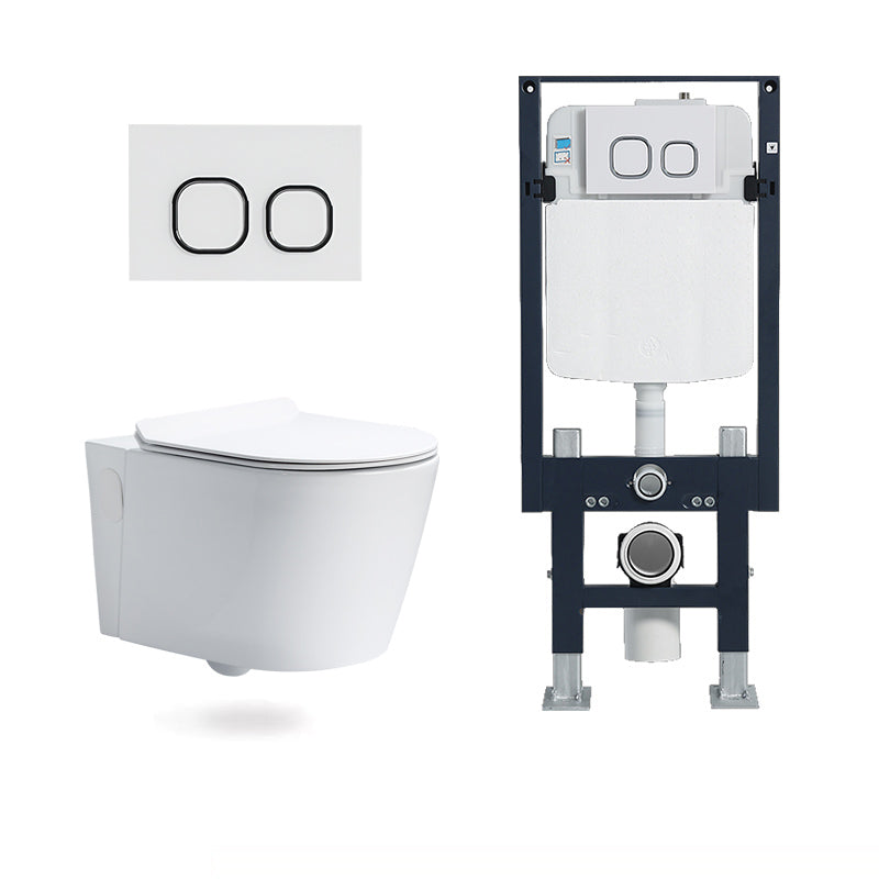 Modern Ceramic White Flush Toilet Wall Hung Urine Toilet with Seat for Bathroom