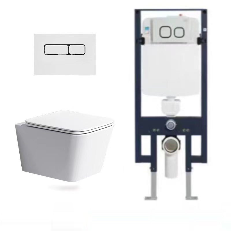 Modern Ceramic White Flush Toilet Wall Hung Urine Toilet with Seat for Bathroom