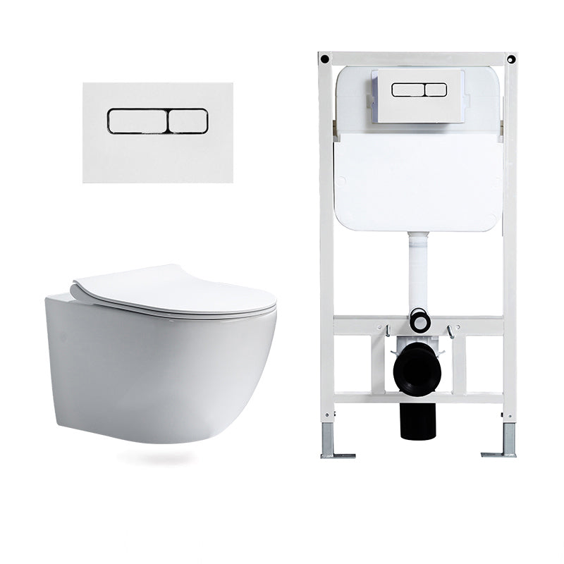 Modern Ceramic White Flush Toilet Wall Hung Urine Toilet with Seat for Bathroom